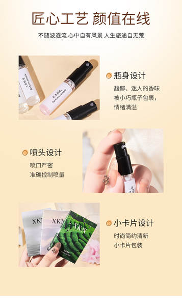 3ml Pequeno Perfumado Q Versão Cartão de Teste Homem Dama Permanente Natural Fragrância Portátil Presente Noite de Venda ao Varejo