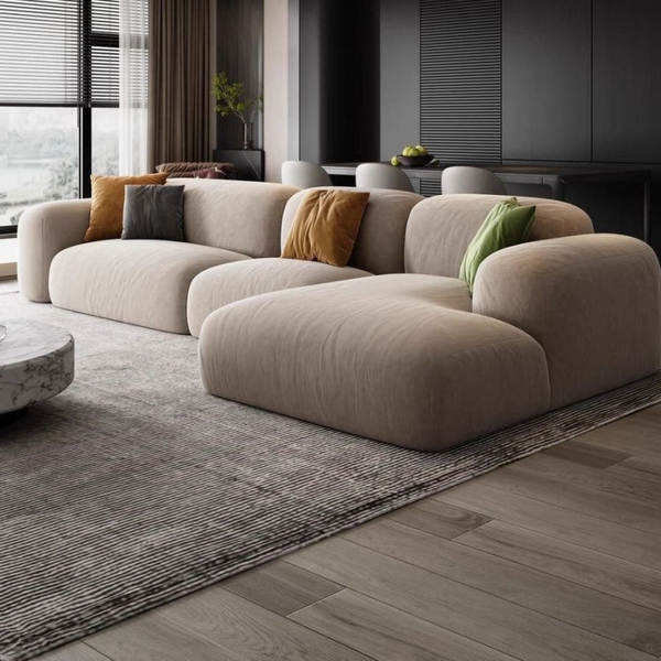 Moderno de luxo leve simples creme estilo vestibular sofá sala de estar tamanho pequeno modelo de casa linha reta rainha rede de tecnologias de tecido sofá