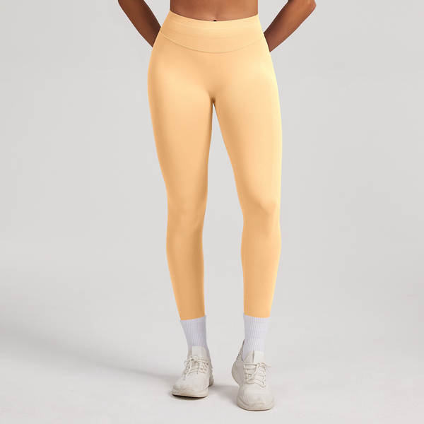 Pantalões de yoga sem costura transfronteiriços da Amazônia de três faixas da cintura Pantalões de yoga longos da cintura alta