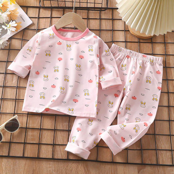 Conjunto de pijama para crianças de primavera