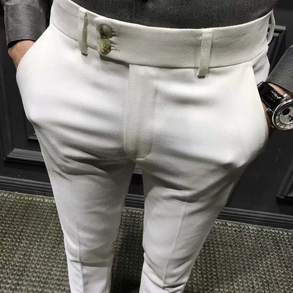 Calça social masculina reta