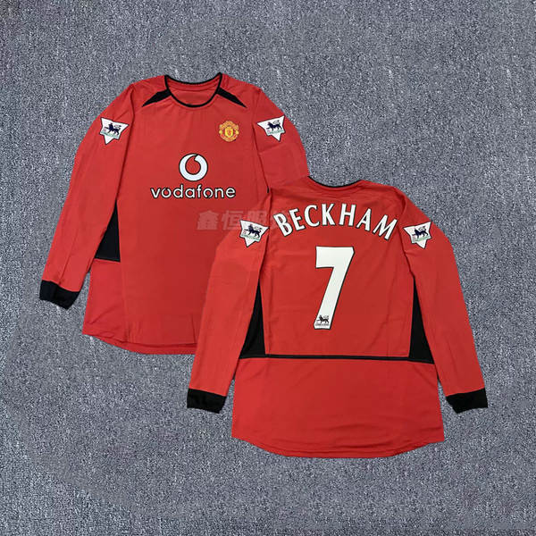 0204 Temporada Man L Traje de Futebol No. 7 Beckham Clássico Retrô Clássico No. 7 C Ranhuras curtas