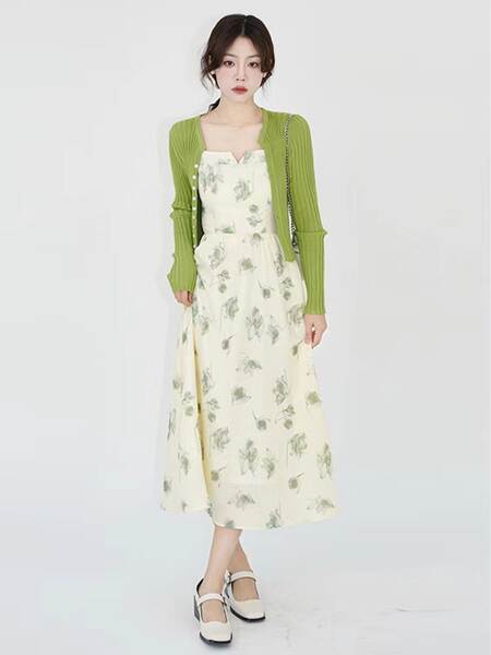 Conjunto de Crochê e Vestido Flor