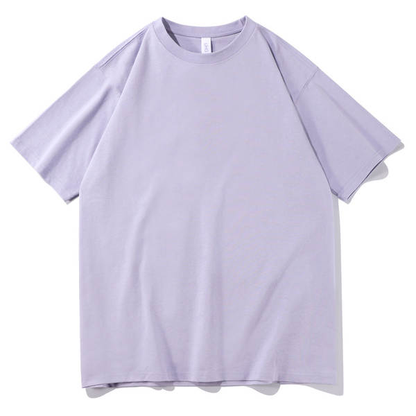 T-shirt de algodão puro para homens de peso pesado de 230 g de pulso diário para homens de pulso curto