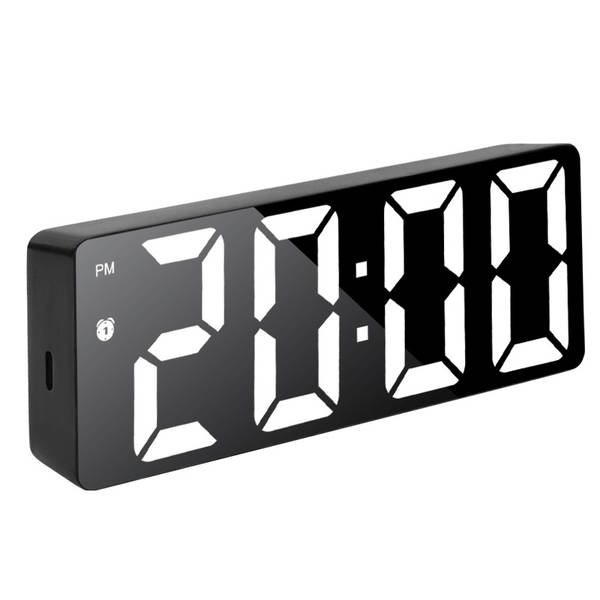 Pequeno relógio de despertador de mesa relógio eletrônico LED nocturno espelho de tempo silencioso monitor de relógio de mesa digital