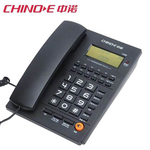 Telemóvel C168 telefônico de escritório de casa com fio de telefone fixo de câmara de chamadas sem bateria