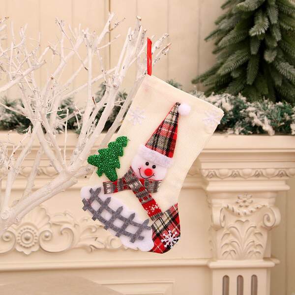Sacos de presente de doces de Natal Decoração de objetos Santa Claus Snowman meias de presente de Natal meias de Natal Decoração