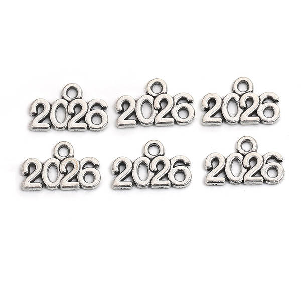 Fabricante de vendas diretas de acessórios de jóias DIY Número Suspensão 2025 2026 2027 9x14mm