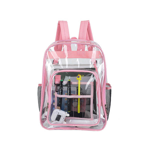 Amazon Transboundary Supply Transparente backpack pvc duplo ombro saco pvc saco grande capacidade saco estudante