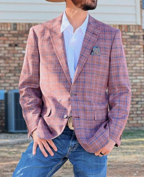 跨境外贸定制款单排两粒扣格子西装外套男士休闲修身西服上衣男