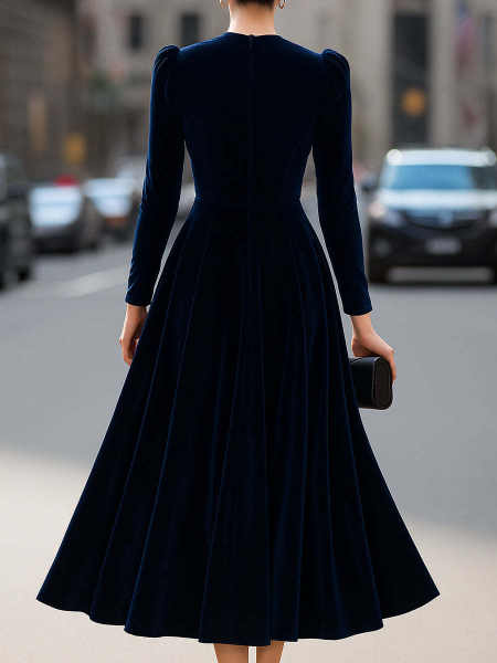 Vestido de comércio exterior transfronteiriço da Europa e dos Estados Unidos 2025 Outono e Inverno Novo Vestido de comércio exterior transfronteiriço