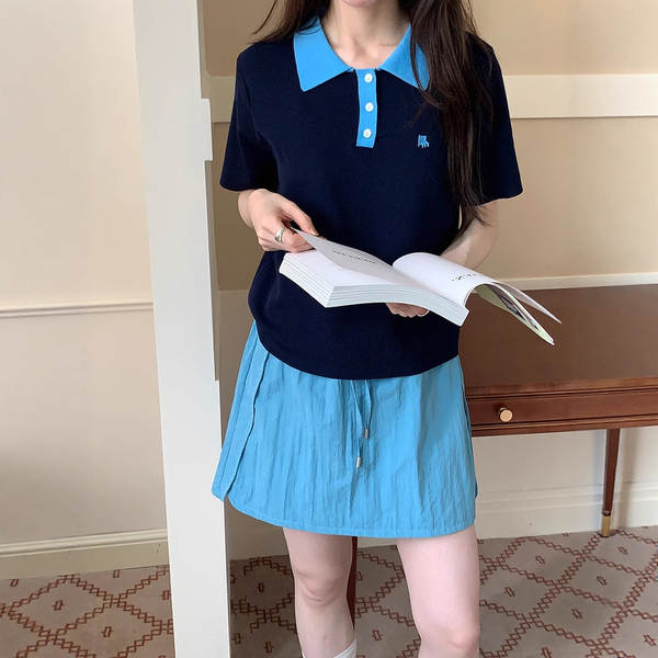 Miu Miu Miu Korean Polo T-Shirt T-Shirt T-Shirt T-Shirt T-Shirt de Verão