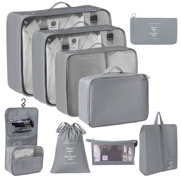Conjunto de 7 Bolsas de Organização para Viagem