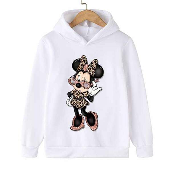 Mini Mouse Camiseta Desportiva Inverno Primavera Outono Camiseta de Crianças Camiseta de Crianças