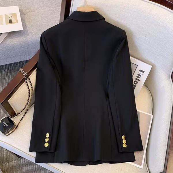 2026 Primavera Outono Nova capa de vestido Coréia Coréia Versão Direita Relaxada Relaxada Moda Humor Deslumbrante Pequeno Vestíbulo