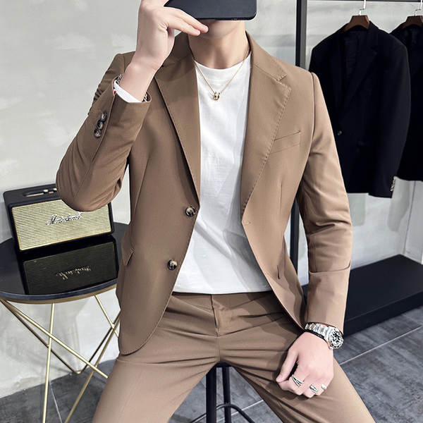 Vestido de casamento masculino de negócios de lazer dois conjuntos de 2025 corpos de moda de solteiro de casamento masculino de casamento masculino