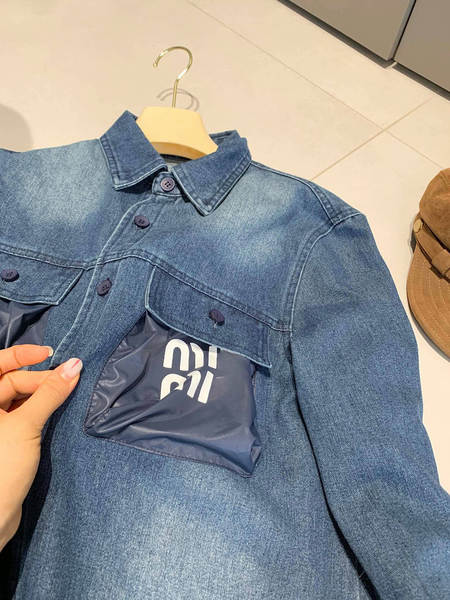 Alta Versão Miu Mulheres Cowboys Camiseta de mangas compridas Mouse T-Shirt Letra Feminino