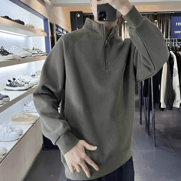 2024 Outono Humor Homem Conforto barras de caverna semi-refinado camisa esportiva relaxante roupa de guarda-roupa semi-alto colar puro