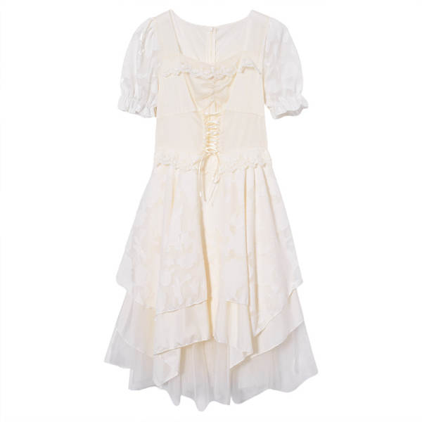 Vestido de Chá Francesa com Saia Rodada
