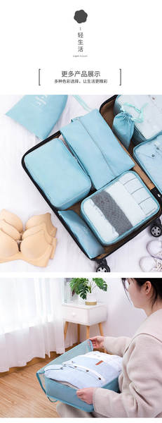 Kit de 10 bolsas de organização para viagem