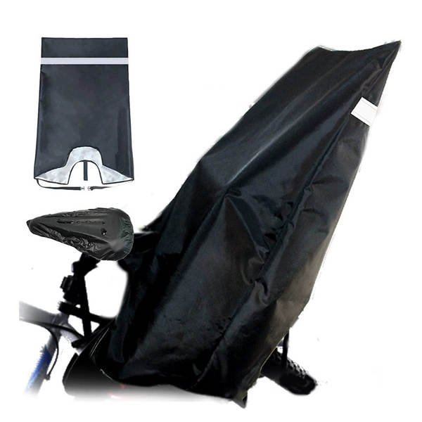 Assento de chuva de bicicleta traseira da Amazon para crianças assento de água e poeira portátil dobrável