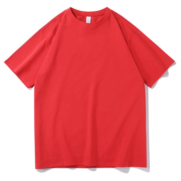 T-shirt de algodão puro para homens de peso pesado de 230 g de pulso diário para homens de pulso curto