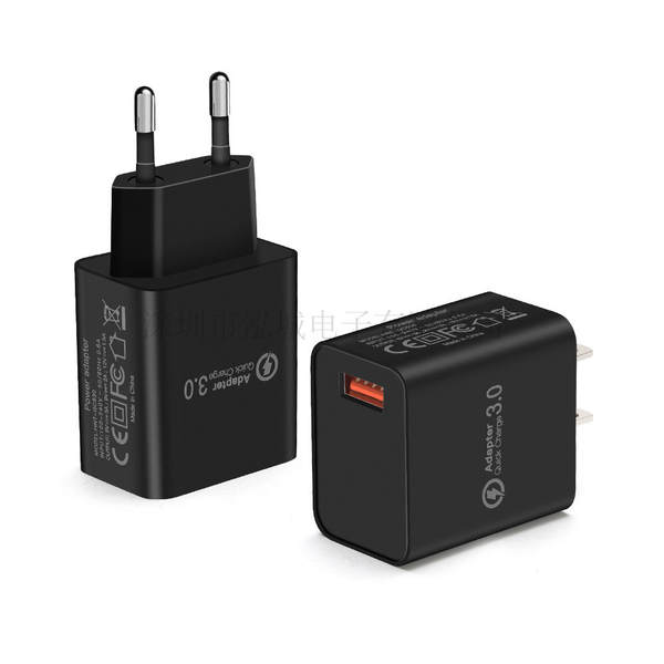 Carregador QC3.0 18W Carregador rápido 9V2A Carregador de celular inteligente compatível com carregamento rápido sem fio