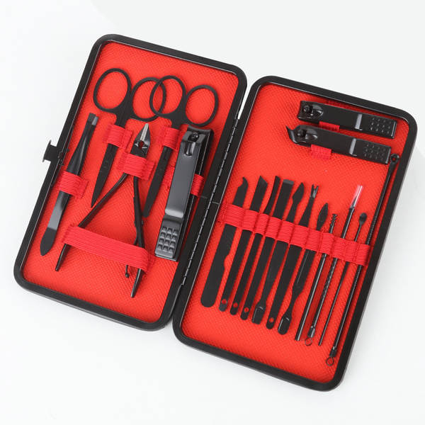 Caixa de couro 7 peças de kit de ferramentas de beleza do fabricante de pacotes de presentes de impressão LOGO faca de unhas de corte de unhas