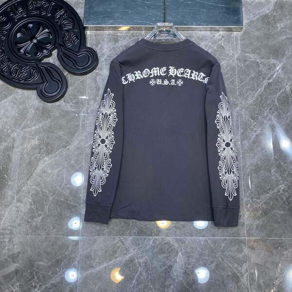 Camiseta de algodão transfronteiriço Chrome Heart Crown Camiseta de algodão transfronteiriço para homens e mulheres