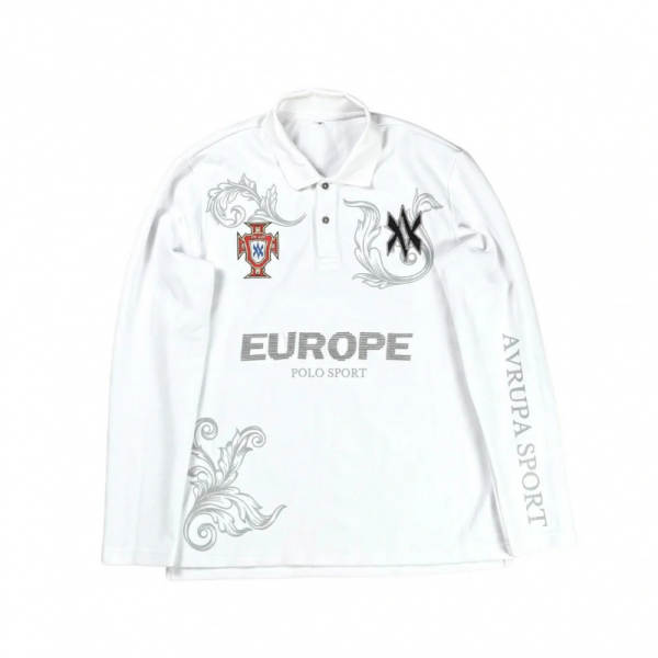 Y2k luxo letreiro letreiro impresso T-shirt de rua camisa esportiva masculina transfronteiriça transfronteiriça pulseira longa POLO camisa