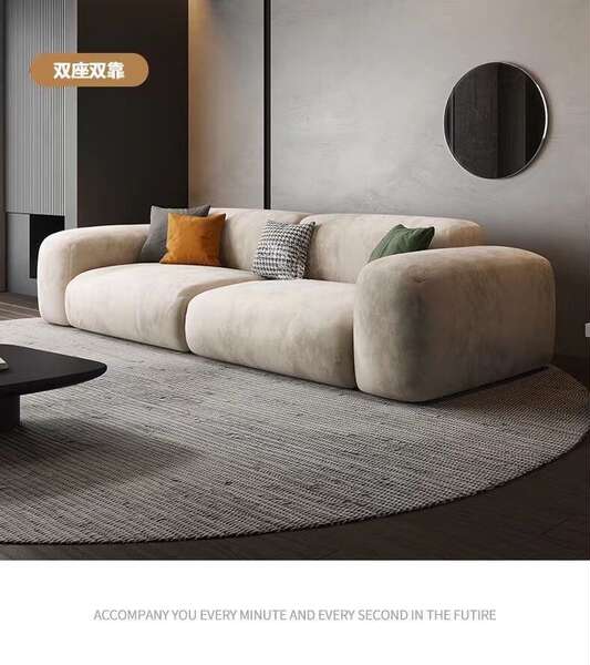Moderno de luxo leve simples creme estilo vestibular sofá sala de estar tamanho pequeno modelo de casa linha reta rainha rede de tecnologias de tecido sofá