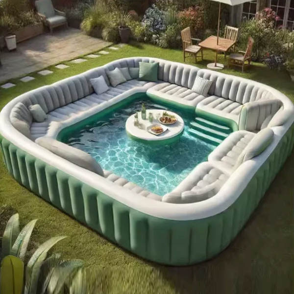 Sofá Flutuante para Piscina com Tenda