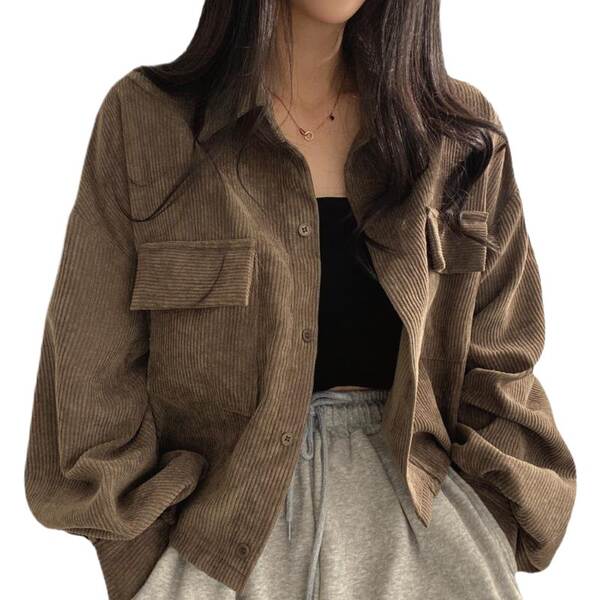 Nova camisa feminina de primavera e outono com casaco de sal com mangas compridas
