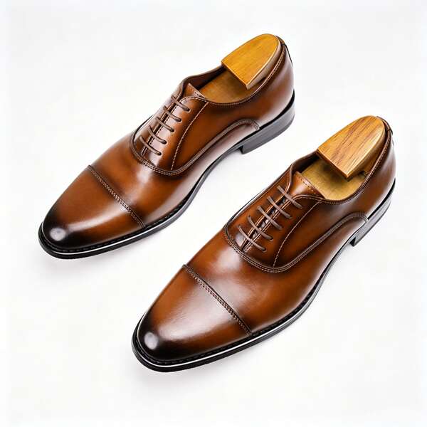 Sapatos de couro Oxford masculino
