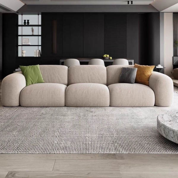 Moderno de luxo leve simples creme estilo vestibular sofá sala de estar tamanho pequeno modelo de casa linha reta rainha rede de tecnologias de tecido sofá