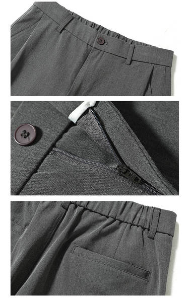LKTM vestido masculino [três agulhas] verão TR calças de pernas rugosas homens e mulheres relaxante simples calças de lazer