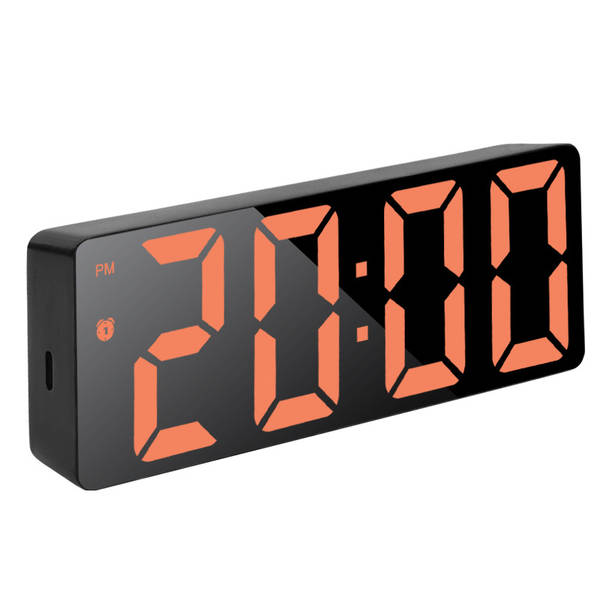 Pequeno relógio de despertador de mesa relógio eletrônico LED nocturno espelho de tempo silencioso monitor de relógio de mesa digital