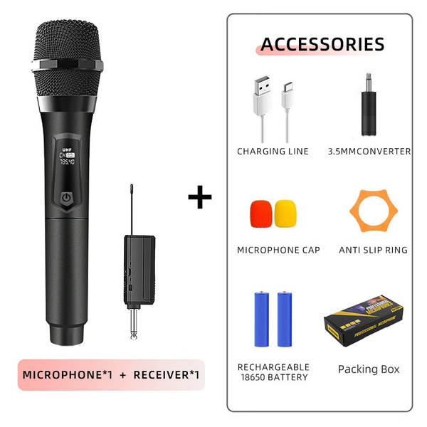 Carregador de microfone sem fio para duas casas de cartão de som KTV palco de transmissão ao vivo K-Song V-Song profissional portátil