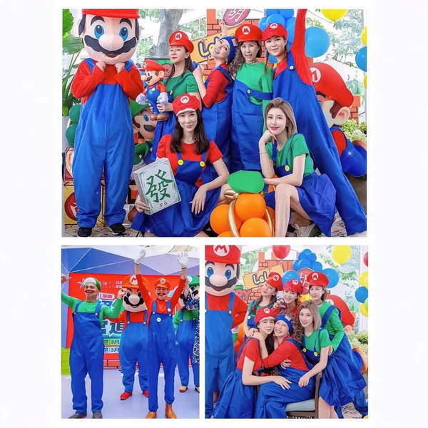 Halloween cosplay animação mario roupas para os filhos atividades de papéis para crianças roupas de super maria