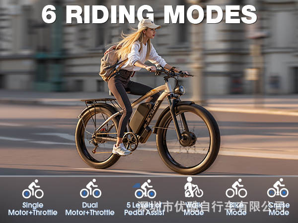Fabricante atacado Ebycco bicicletas elétricas de dupla direção Novo motor 24*4.0 carrinho de montanha elétrico