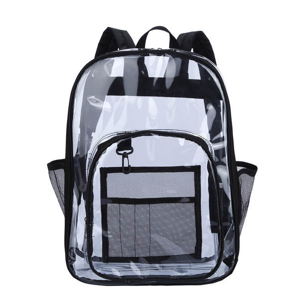 Amazon Transboundary Supply Transparente backpack pvc duplo ombro saco pvc saco grande capacidade saco estudante