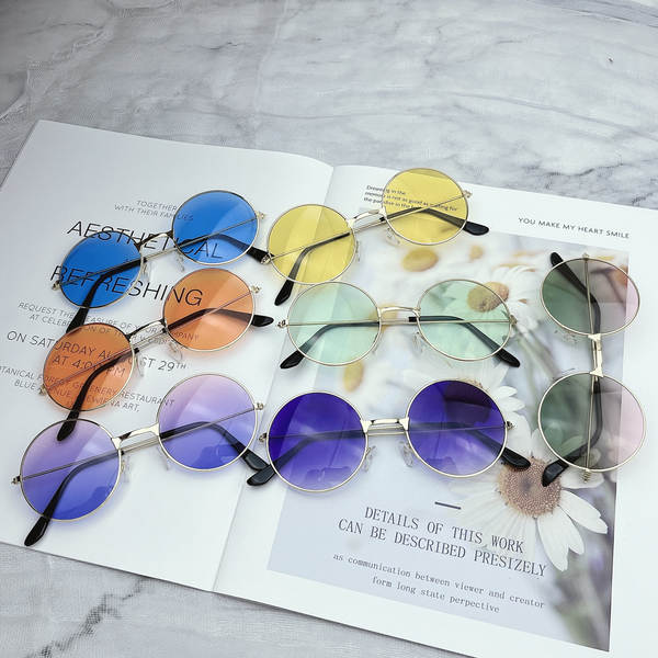 Novo modelo de óculos de sol redondos coloridos para óculos de sol marinho