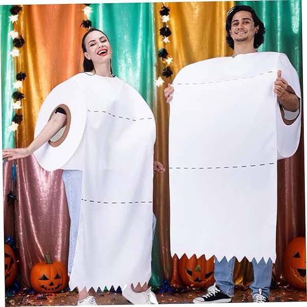 Halloween novo papel higiênico para homens e mulheres maquiagem papel higiênico engraçado cosplay engraçado show