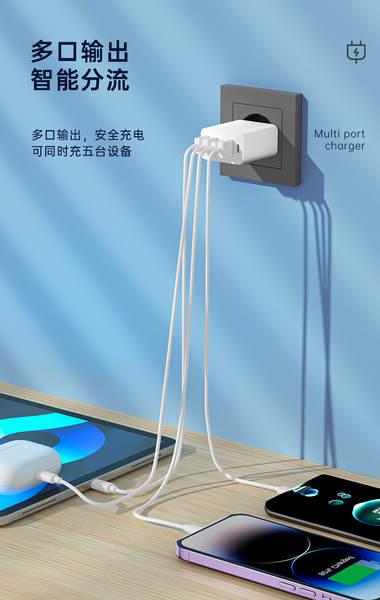 5V2A cinco carregadores USB padrão europeus para o plug-in do adaptador de energia padrão da Apple para celulares Android