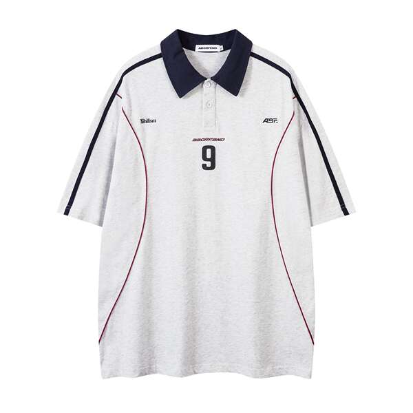Vestido masculino de verão de 2025 novo estilo americano de t-shirt de polo esportivo em linha com mangas curtas de casal