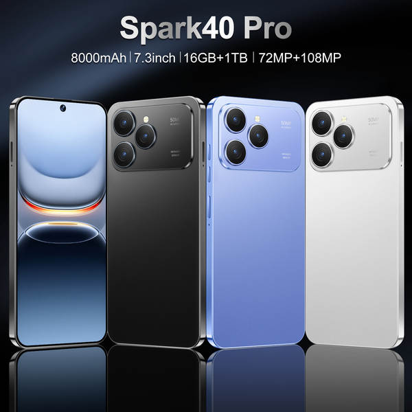 Novo Spark 40 Pro perforado 7.3 grande ecrã Android 14 comércio exterior explosivos em dinheiro 5G smartphone transfronteiriço