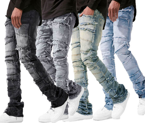 Transfronteiriço novo homem cowboys calças europeias e americanas de rua moda ins explosivos calças de cowboys