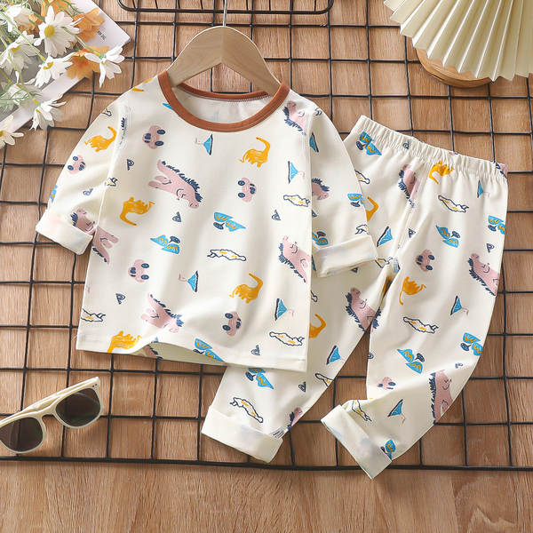 Conjunto de pijama para crianças de primavera