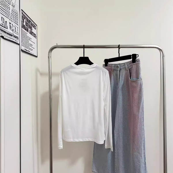Camiseta feminina de manga longa para verão