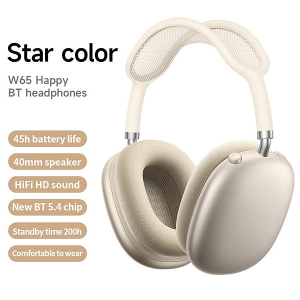 W65 Transfronteiriço Airpods Max Ativo de Redução de Ruído Head-Own Wireless Bluetooth Motion Foldable Headset